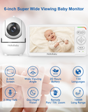 Hellobaby 6.0" LCD Digital Wireless Baby Monitor With Remote Pan-Tilt-Zoom Camera