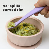 2angels Silicone Diamond Suction Baby Bowl with Lid 350 ml - Lavender + Latte