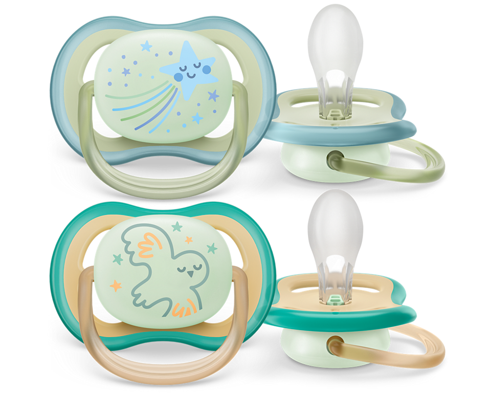 Philips Avent Ultra Air Soother Nighttime 0M-6M Boy - 2 Pcs