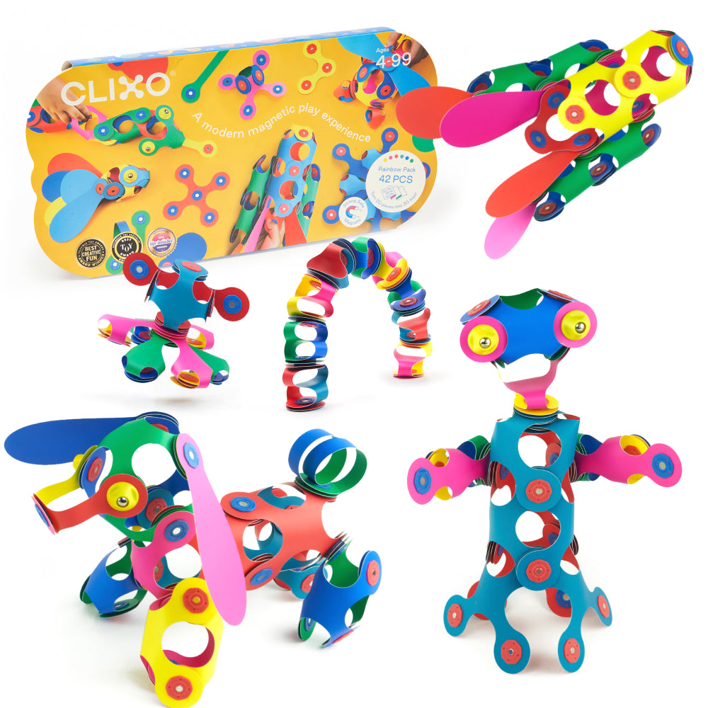 clixo-magnetic-building-set-rainbow-pack-42pcs-2