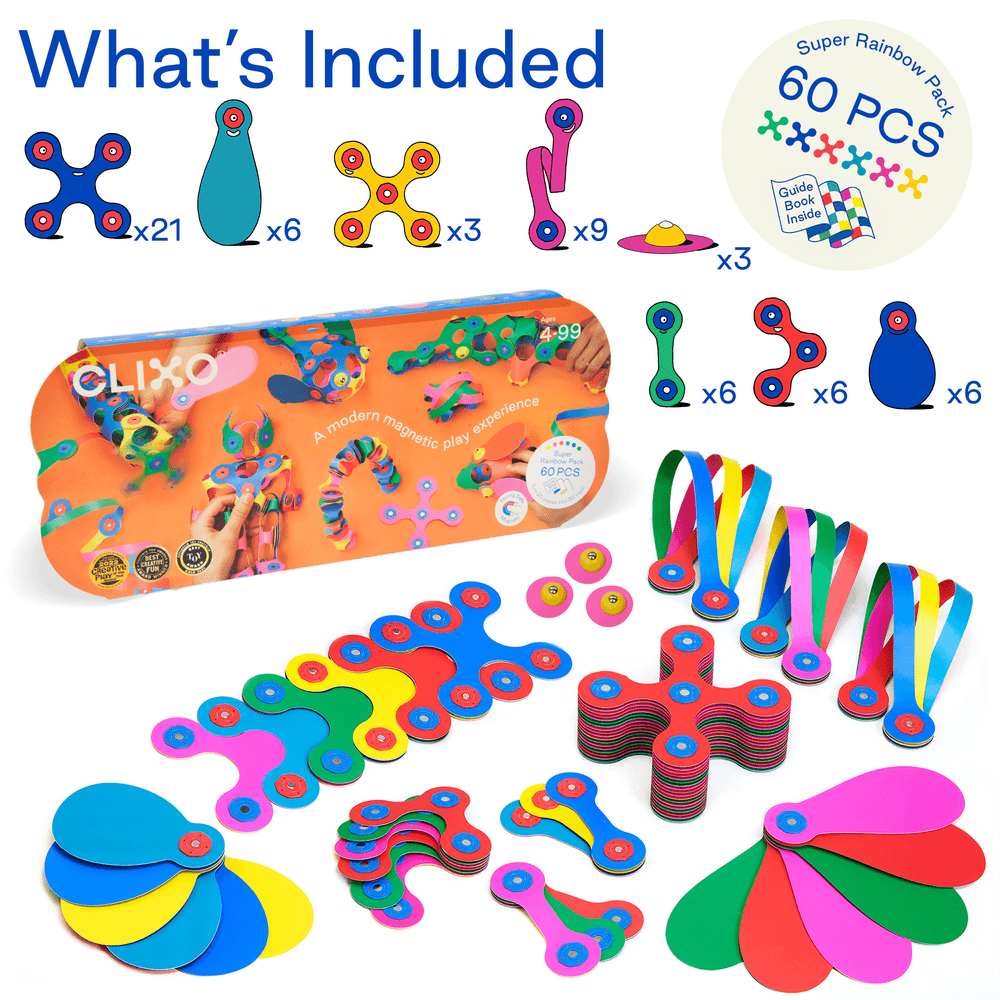 clixo-magnetic-building-set-super-rainbow-pack-60pcs-8
