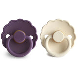 Frigg Daisy Latex Baby Pacifier 0M-6M ,Pack of 2 , Violet Dream / Cream - Size 1