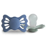 Frigg Lucky Symmetrical Silicone Baby Pacifier 0M-6M ,Pack of 2 , Ocean View / Sage - Size 1
