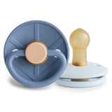 Frigg Little Viking Latex Baby Pacifier 0M-6M ,Pack of 2 , Ocean View / Powder Blue - Size 1