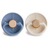 Frigg Little Viking Latex Baby Pacifier 0M-6M ,Pack of 2 , Ocean View / Cream - Size 1