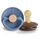 Frigg Little Viking Latex Baby Pacifier 0M-6M ,Pack of 2 , Ocean View / Cocoa - Size 1