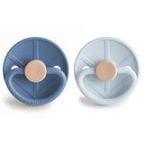 Frigg Little Viking Silicone Baby Pacifier 0M-6M ,Pack of 2 , Ocean View / Powder Blue - Size 1