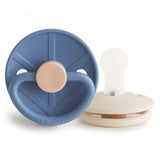 Frigg Little Viking Silicone Baby Pacifier 0M-6M ,Pack of 2 , Ocean View / Cream - Size 1