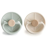 Frigg Little Viking Silicone Baby Pacifier 6M-18M ,Pack of 2 , Sage / Cream - Size 2
