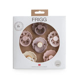 Frigg Round Latex Baby Pacifier 6M-18M Pack of 6 Blooming Love - Size 2