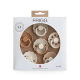 Frigg Round Silicone Baby Pacifier 0M-6M Pack of 6 Cinnamon Charm - Size 1