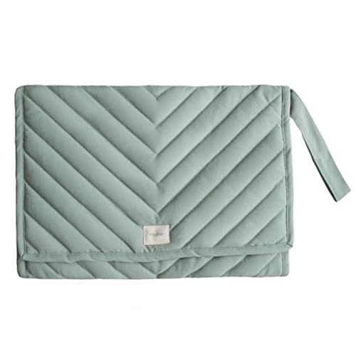 Mushie Portable Changing Pad Roman Green - Laadlee