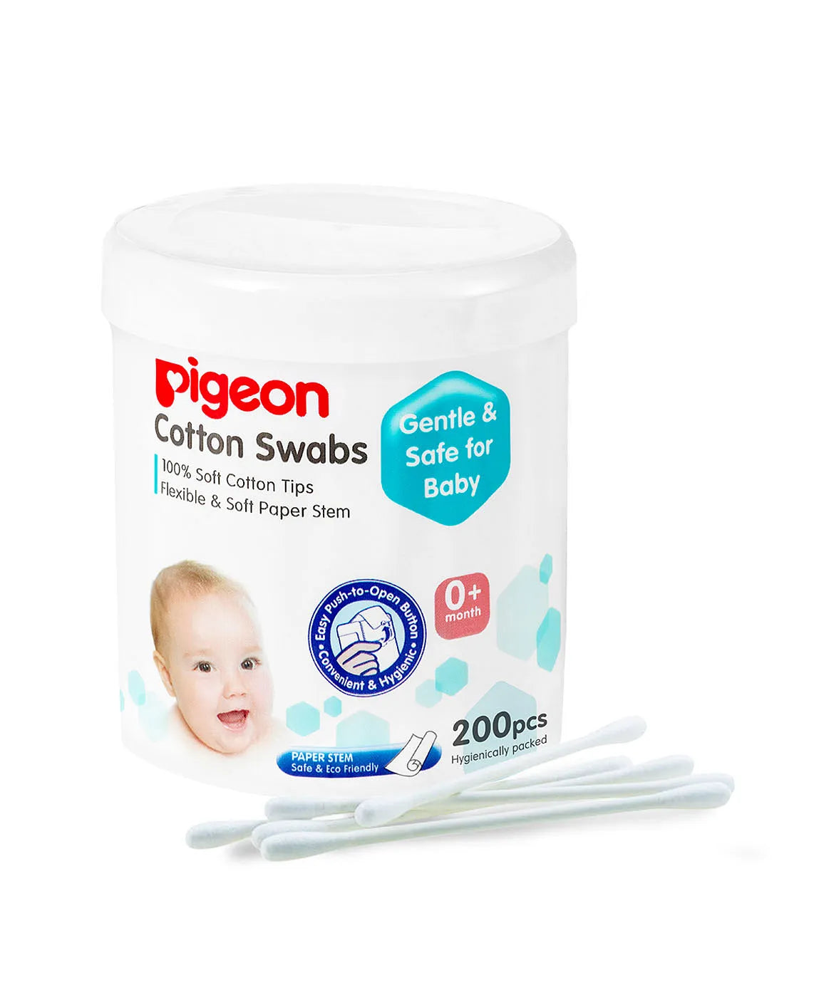 Pigeon Cotton Swabs Extra Thin Paper Stem - 200Pcs