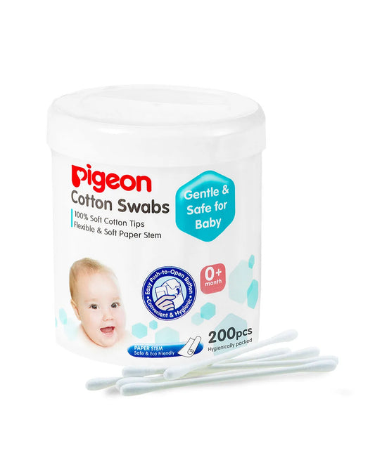 Pigeon Cotton Swabs Extra Thin Paper Stem - 200Pcs