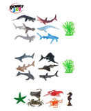 Power Joy Animal Worldz Sea World Figurine 4inch - 6pcs Assorted