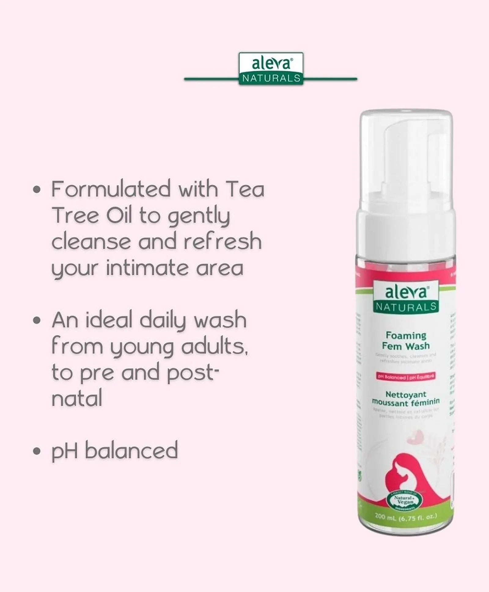 Aleva Naturals Maternal Care Foaming Fem Wash - 200ml - Laadlee