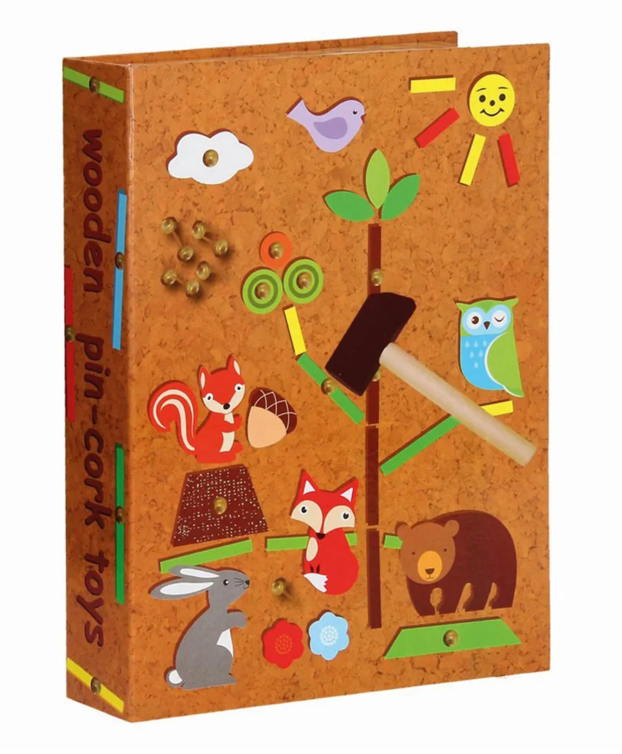 Andreu Toys Wooden Pin-Cork Forest Friends Tap A Shape Set - Laadlee