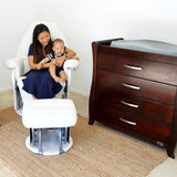 Babyhood Vogue Glider Chair And Ottoman Set - Cream