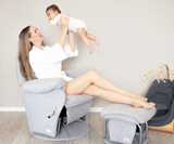 Babyhood Vogue Glider Chair And Ottoman Set - Steel Grey