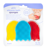 Ubbi Silicone Bath Sponges - Red, Blue, Yellow (Pack of 3)