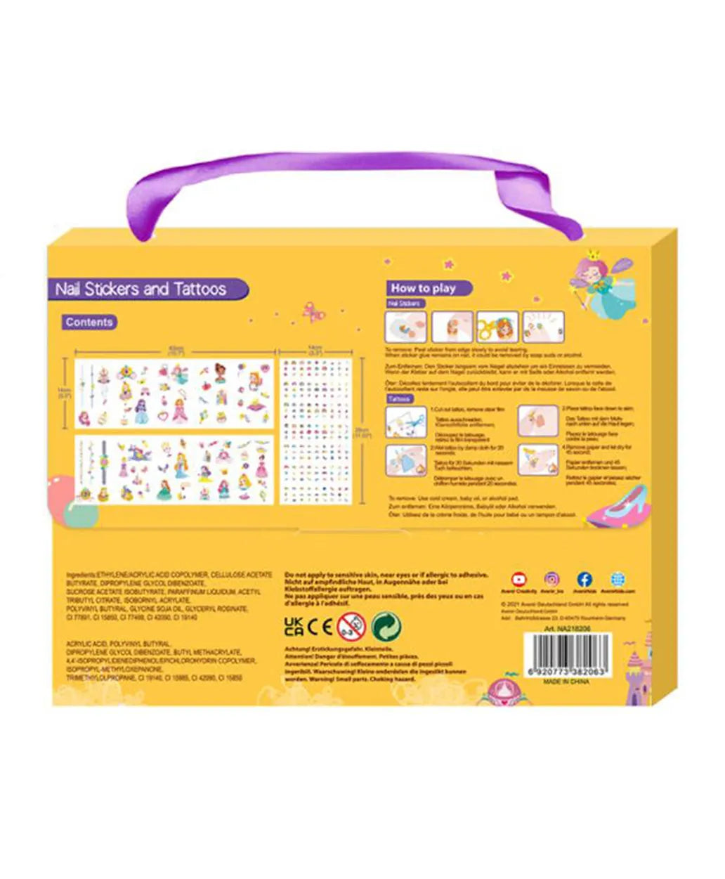 Avenir Nail Stickers and Tattoos Kit - Princess - Laadlee