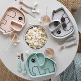 Done By Deer Silicone Stick & Stay Plate Elphee - Powder