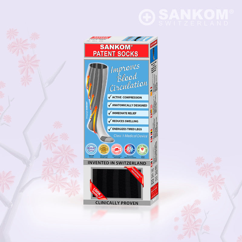 Sankom - Patent Active Compression Socks - Black - Laadlee