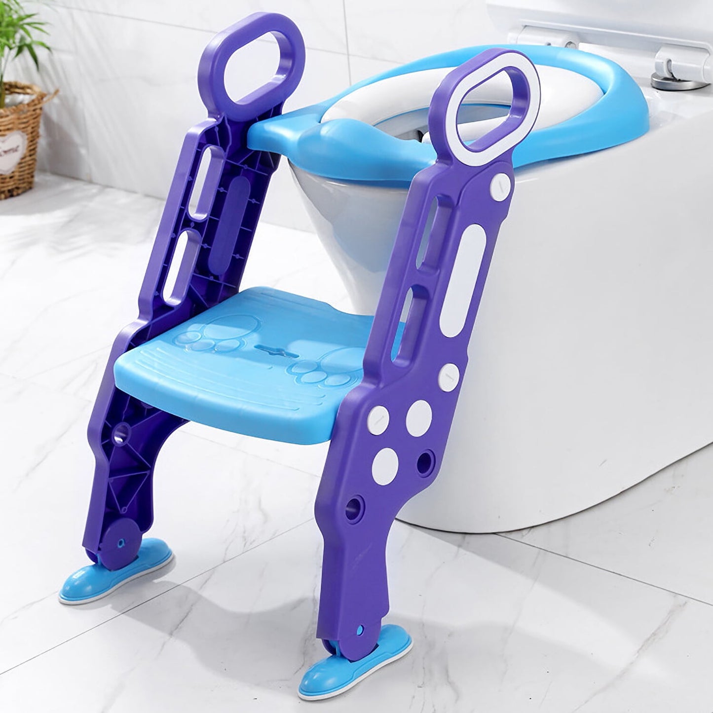 Pikkaboo EasyGo+ Potty Training Seat with Step Ladder - Blue & Purple