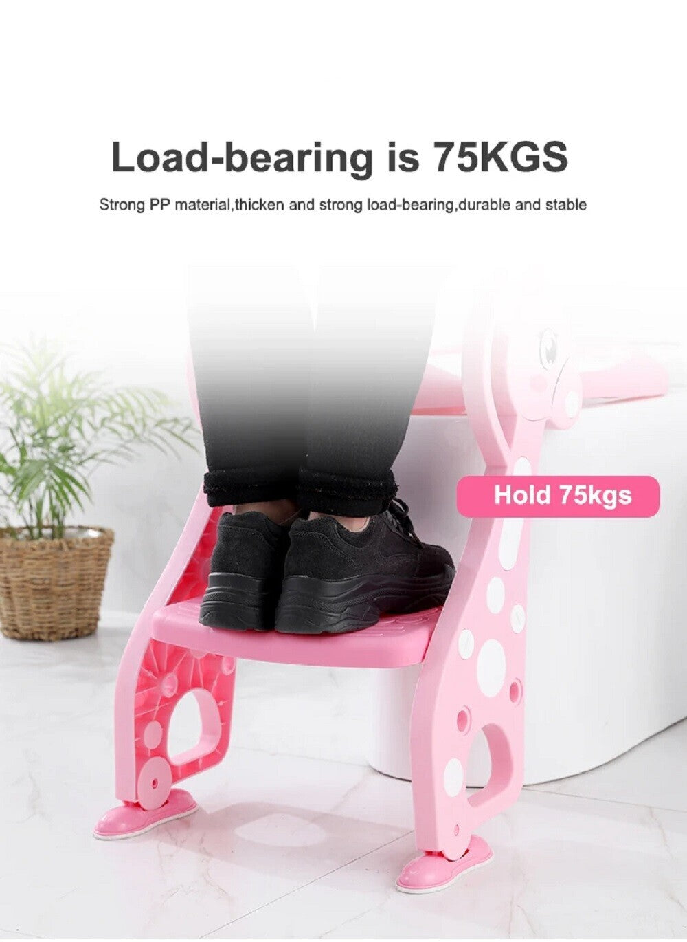 Pikkaboo EasyGo+ Potty Training Seat with Step Ladder - Pink