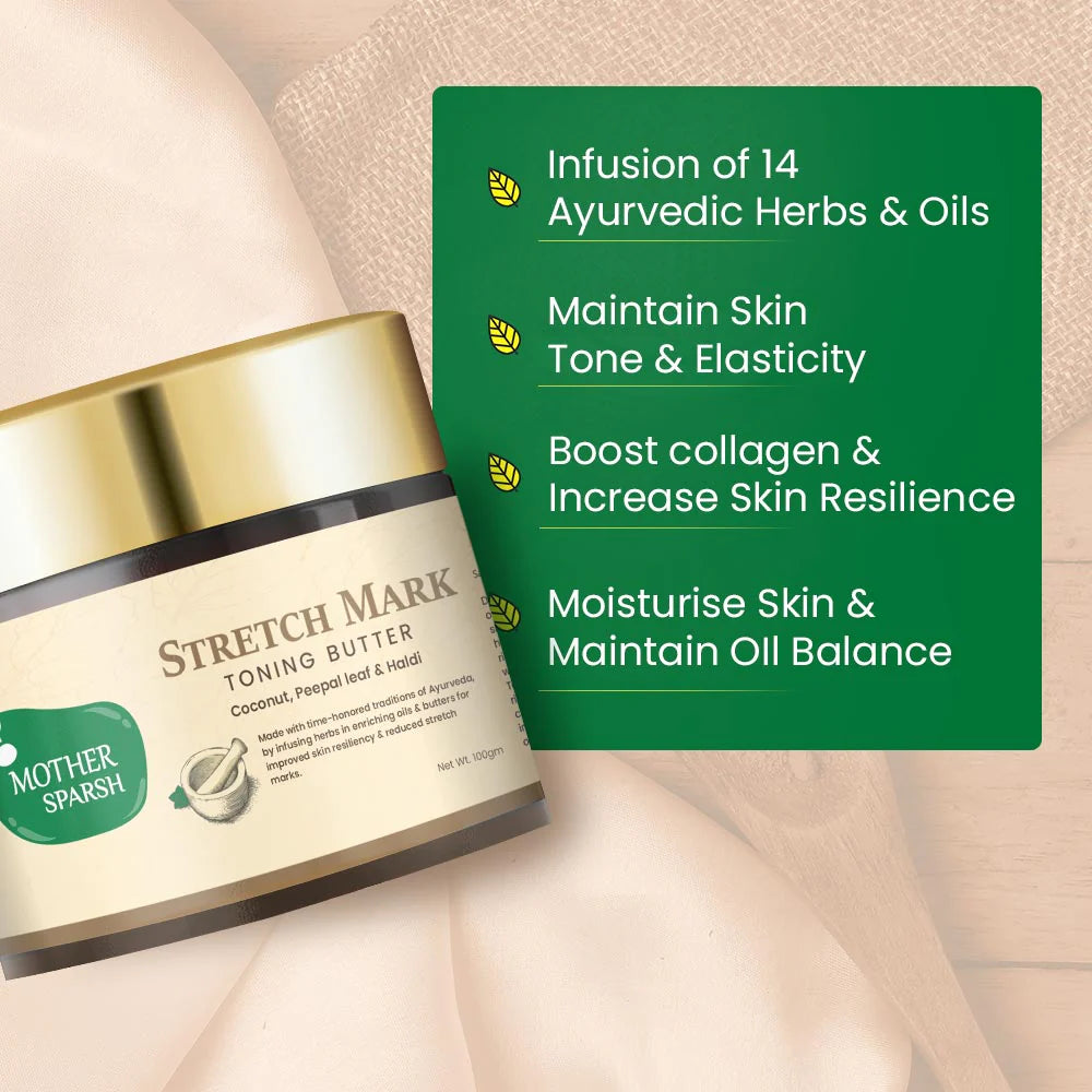 Mother Sparsh Stretch Mark Toning Butter - 100gm - Laadlee