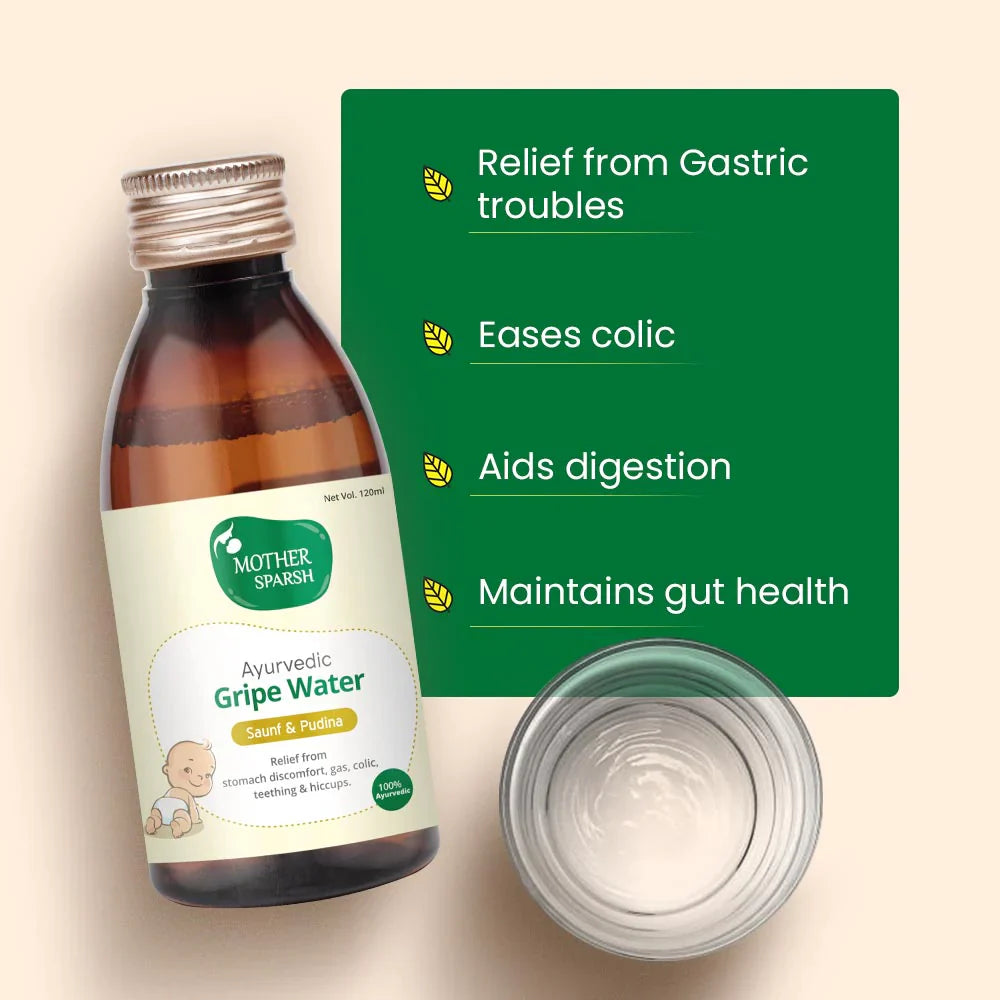 Mother Sparsh Ayurvedic Gripe Water - 120ml (Pack of 2) - Laadlee