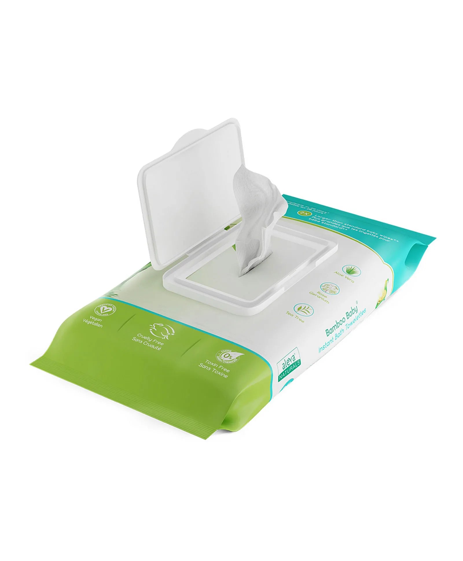 Aleva Naturals Bamboo Baby Instant Bath Towelettes - 25ct - Laadlee