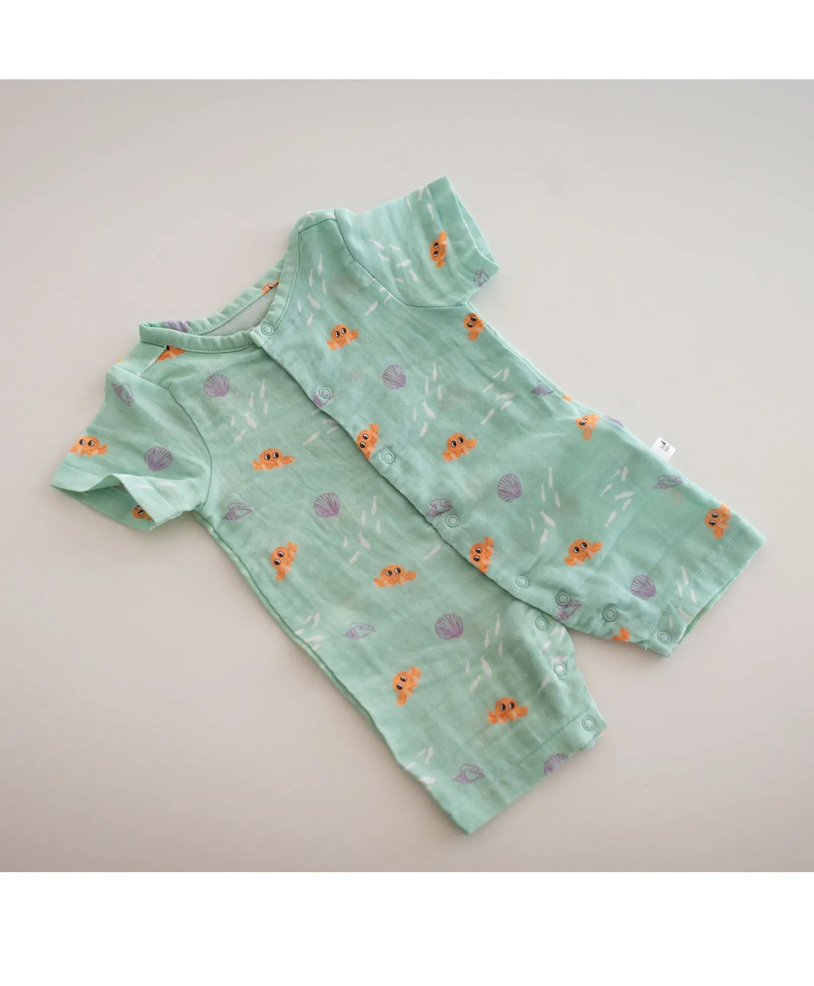Tickle Tickle Organic Muslin Romper - Lil Octy - Laadlee