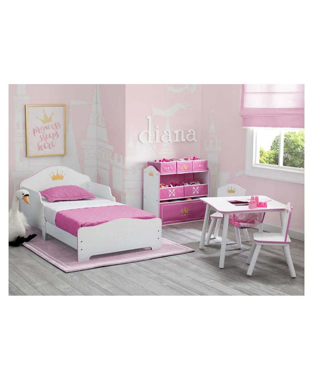 Delta Children Princess Crown Wooden Toddler Bed