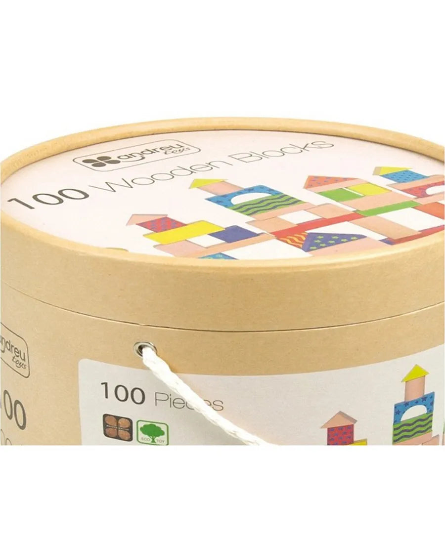 Andreu Toys 100 Wooden Blocks - Laadlee