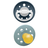 Nip Cherry Orthodontic Latex 0M-6M Baby Pacifier - Blue Grey & Dark Blue (Pack of 2)
