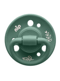 Nip Organic Eco friendly Cherry 0M-6M Latex Baby Pacifier - Beige & Dark Green (Pack of 2)
