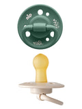 Nip Organic Eco friendly Cherry 6M+ Latex Baby Pacifier - Beige & Dark Green (Pack of 2)