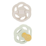 Nip Organic Eco friendly Cherry 0M-6M Latex Baby Pacifier - Green & Brown (Pack of 2)