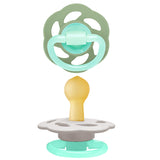 Nip Cherry Air Night Orthodontic Latex 6M+ Baby Pacifier - Grey & Green (Pack of 2)