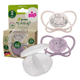 Nip Green Butterfly Orthodontic Soother with Case 5M-18M (Pack of 2)