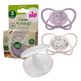 Nip Green Butterfly Orthodontic Soother with Case 16M-32M (Pack of 2)