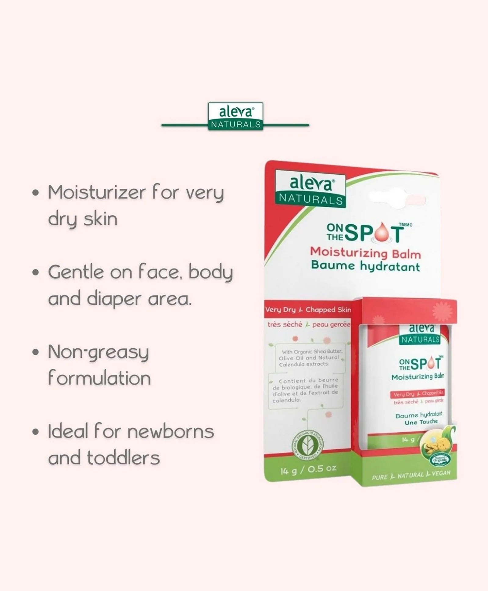 Aleva Naturals On The Spot Moisturizing Balm - 14gm - Laadlee