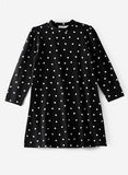 Jelliene All Over Print Knit Dress - Black Hearts - Laadlee