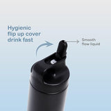 Hydrobrew Double Wall Insulated Sports Water Bottle 550ml - Black