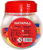 Nataraj Trikone Eraser Assorted 25Pcs Mini Jar