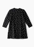 Jelliene All Over Print Knit Dress - Black Hearts - Laadlee