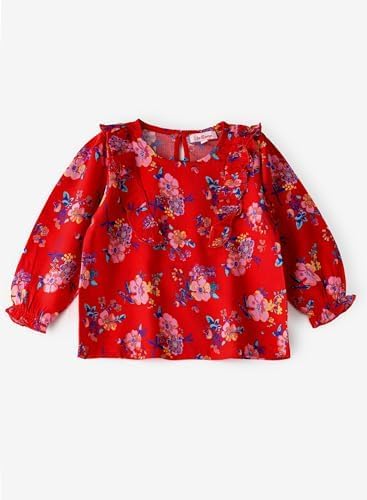 Jelliene Floral Printed Blouse - Red - Laadlee