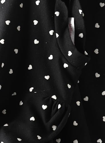 Jelliene All Over Print Knit Dress - Black Hearts - Laadlee