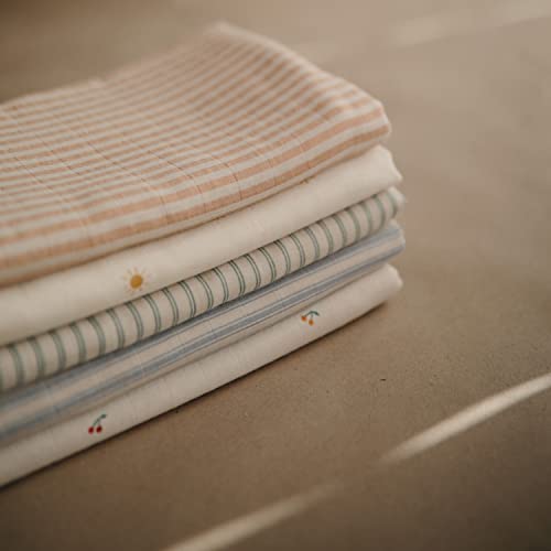Mushie Swaddle - Natural Stripe - Laadlee